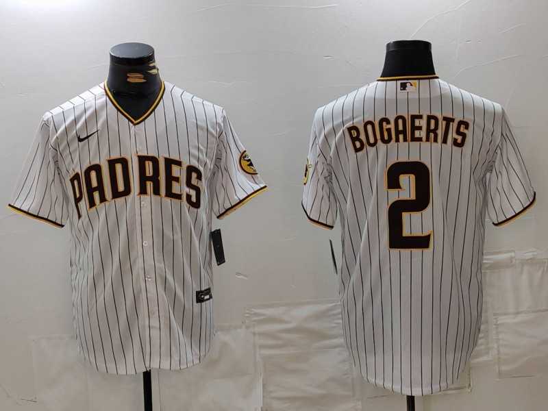 Mens San Diego Padres #2 Xander Bogaerts White Cool Base Stitched Jersey